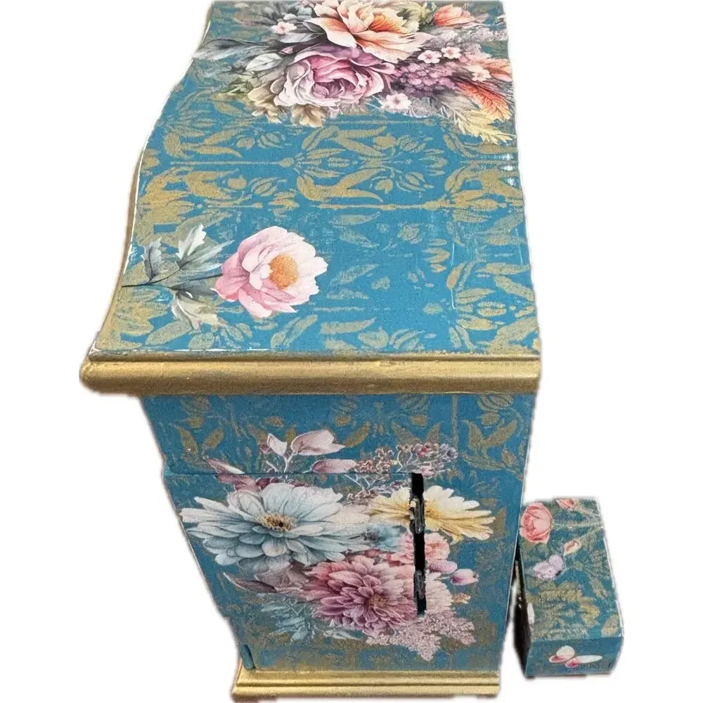 Upcycled Vintage Wooden Jewelry Box with Bonus Trinket Box